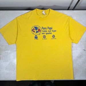 Vintage Club America Soccer Football Funny Humour Yellow Fan Tee XL Y2K